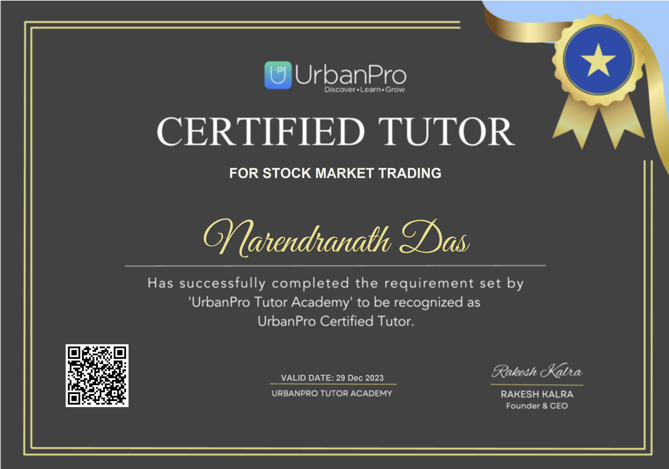 Certified Tutor Experienced stock market mentor